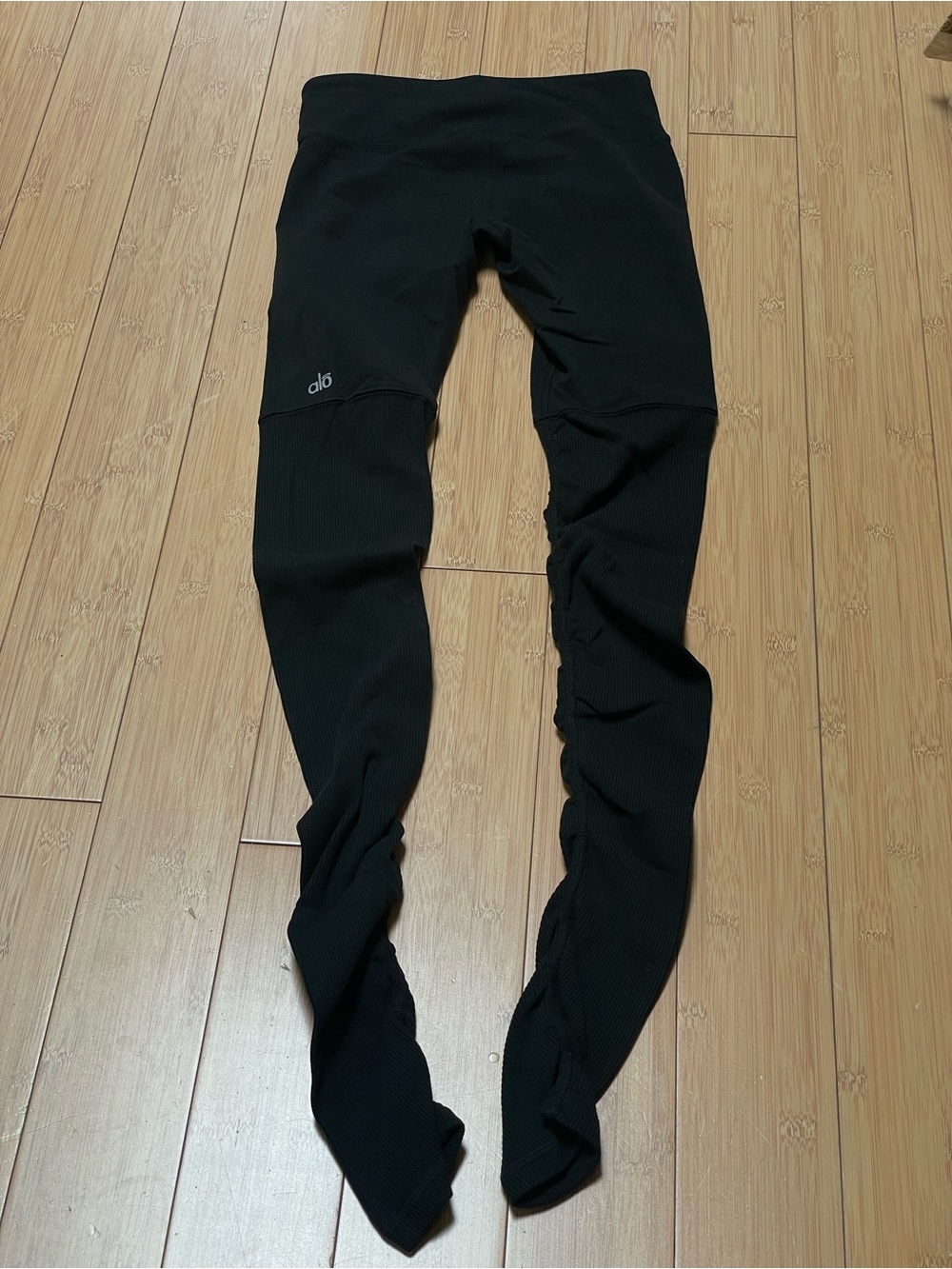 ALO Yoga Black Ribbed Leggings Size XS